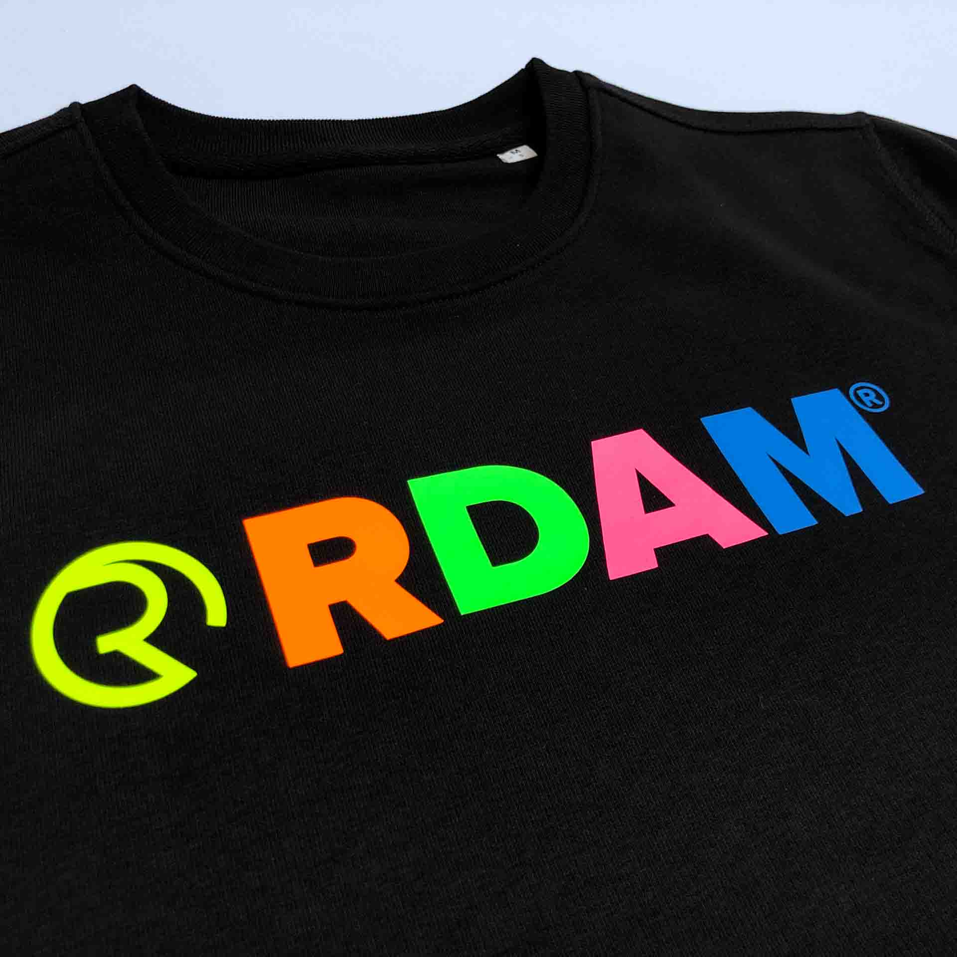 Becks Middag eten de ober RDAM® | Neon Mix op Zwart | T-Shirt