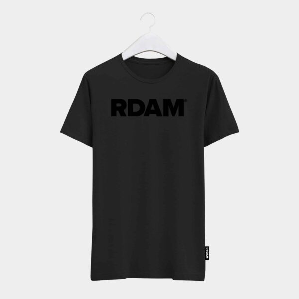 RDAM® T-shirt met zwart op zwart opdruk