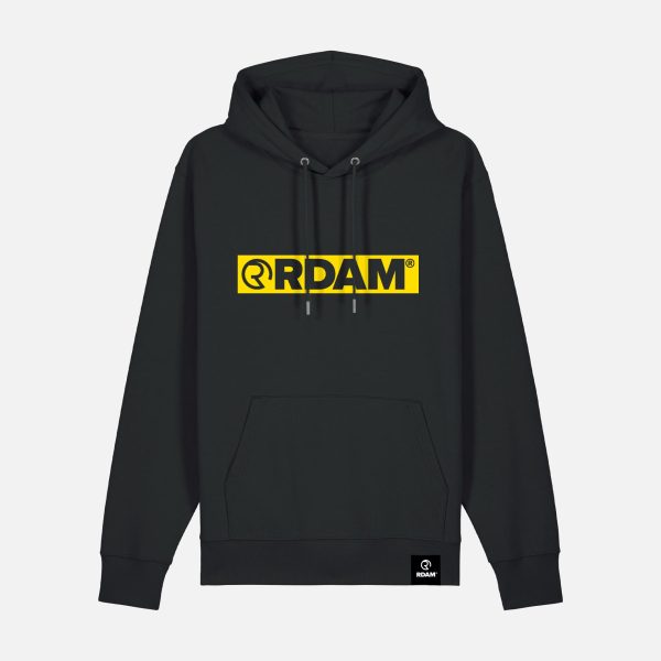 RDAM® | Outline Flock Geel op Zwart | Hoodie