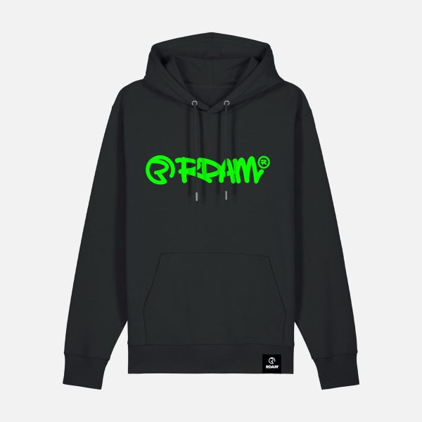 RDAM® | SW Essential Neon Groen op Zwart | Hoodie