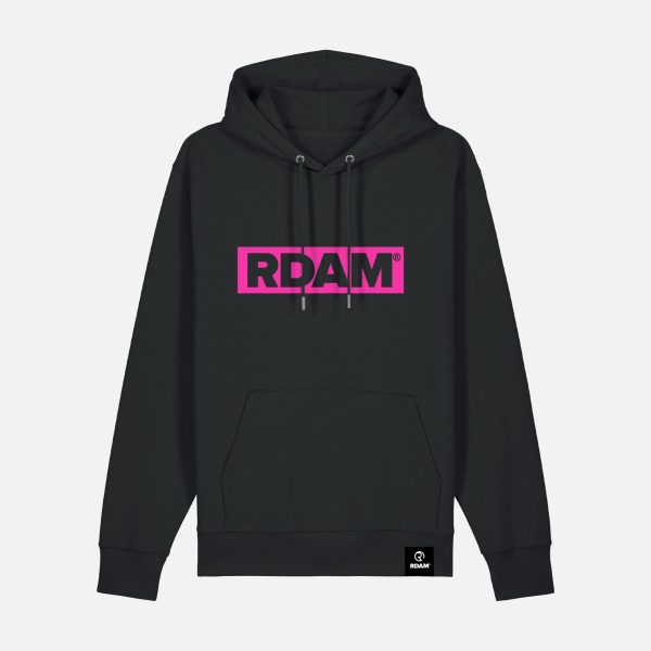 RDAM® | Outline Flock Orchid op Zwart | Hoodie