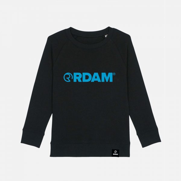 RDAM® | Neon Blue op Zwart | Kinder Sweater