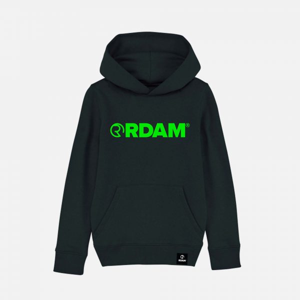 RDAM® | Neon Groen op Zwart | Kinder Hoodie