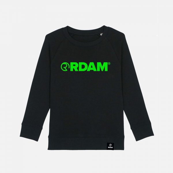 RDAM® | Neon Groen op Zwart | Kinder Sweater