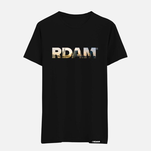 RDAM® | Rotterdam Skyline V2 op Zwart | T-Shirt