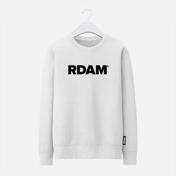 rdam sweater wit met zwarte rdam letters