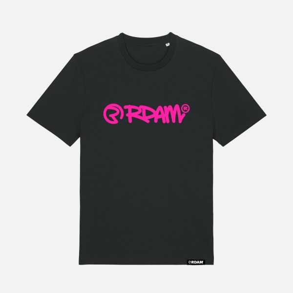 RDAM® | SW Essential Neon Roze op Zwart | T-Shirt