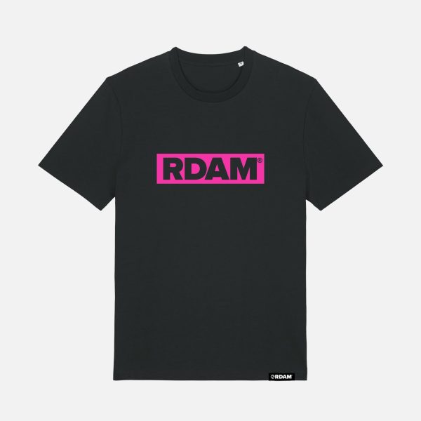 RDAM® | Outline Flock Orchid op Zwart | T-Shirt