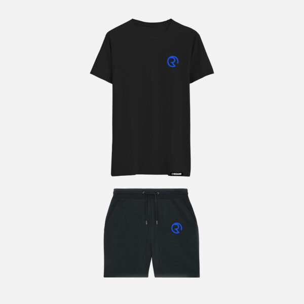 RDAM® | Iconic 3D Royal Blue op Zwart | T en Shorts Pak