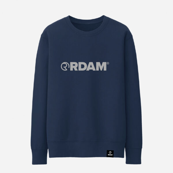 RDAM® | Iconic Essential Flock Grijs op Navy Blue | Sweater