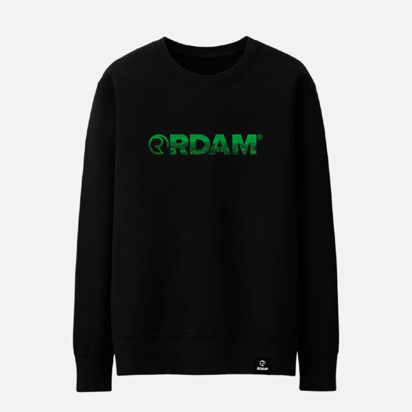 RDAM® | Rotterdam Skyline Groen op Zwart | Sweater