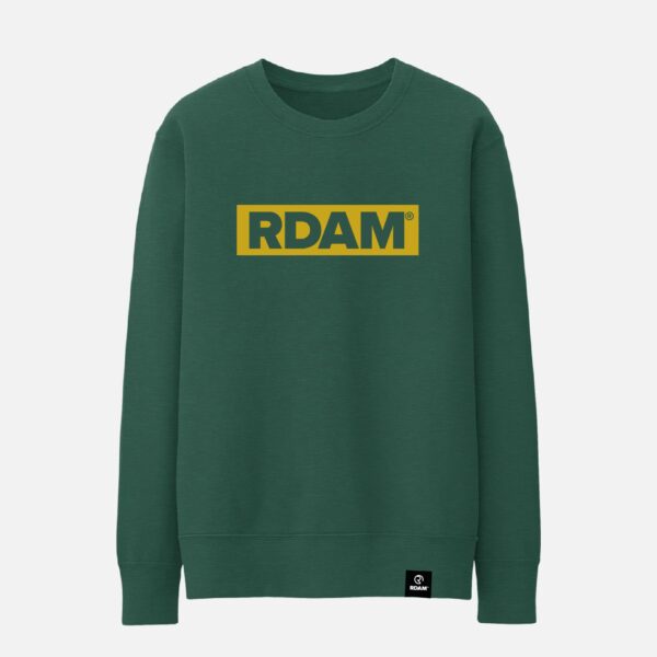 RDAM® | Outline Flock Yellow op Groen | Sweater