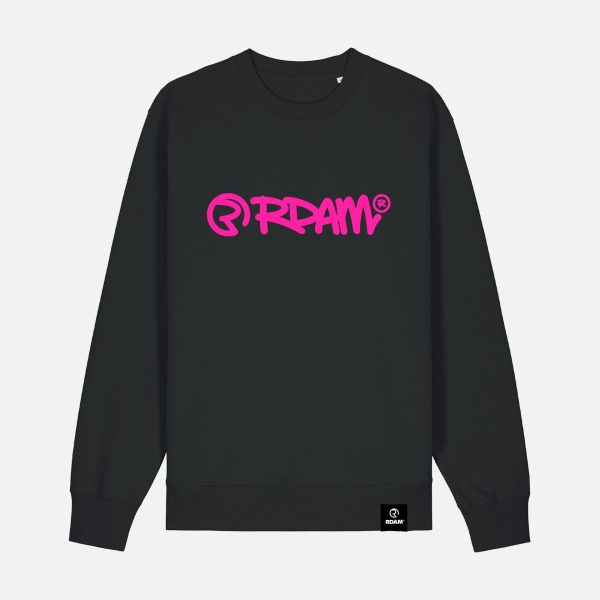 RDAM® | SW Essential Neon Roze op Zwart | Sweater