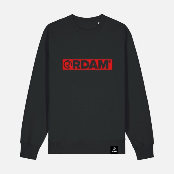 RDAM® | Outline Flock Rood op Zwart | Sweater