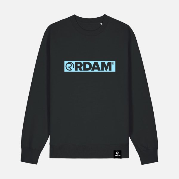 RDAM® | Outline Flock Ice Blue op Zwart | Sweater
