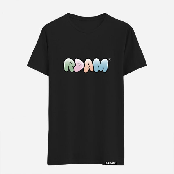 RDAM® | Bubble Pastel op Zwart | T-Shirt