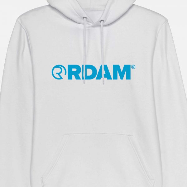 RDAM® | Neon Blue op Wit | Hoodie
