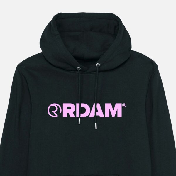 RDAM® | Iconic Essential Soft Pink op Zwart | Hoodie