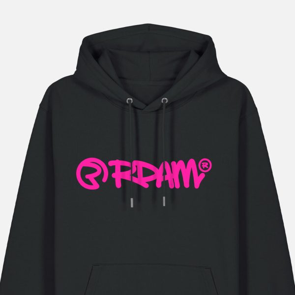 RDAM® | SW Essential Neon Roze op Zwart | Hoodie