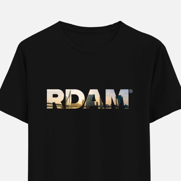 RDAM® | Rotterdam Skyline V2 op Zwart | T-Shirt