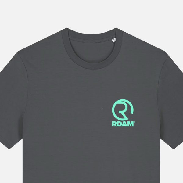 RDAM® | Classic Iconic Caribbean Blue op Antraciet | T-Shirt