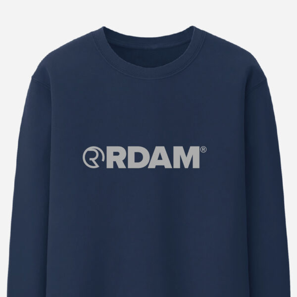 RDAM® | Iconic Essential Flock Grijs op Navy Blue | Sweater