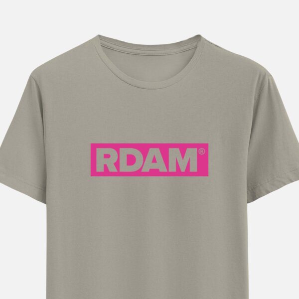 RDAM® | Flock Roze op Ash Grey | T-Shirt