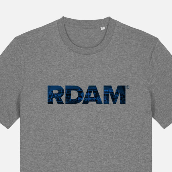 RDAM® | Feyenoord Kuip Blauw op Mid Heather Grey | T-Shirt