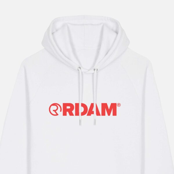 RDAM® | Iconic Essential Rood op Wit | Hoodie