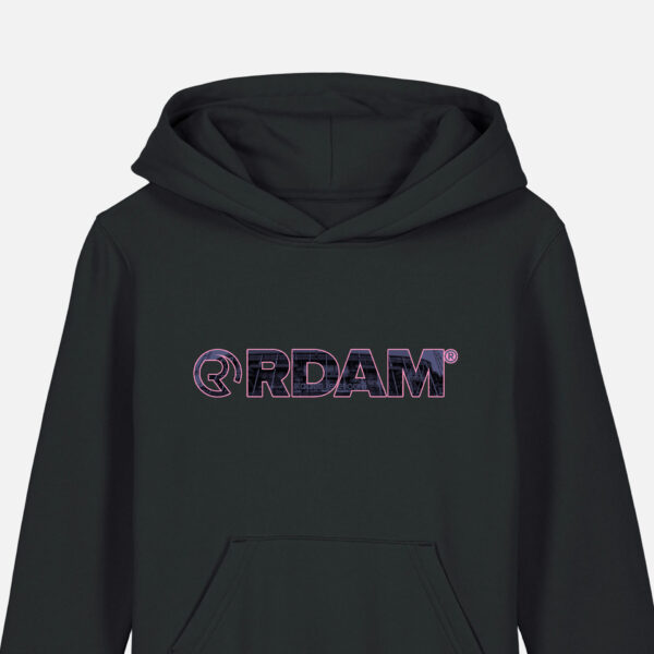 RDAM® | Feyenoord Kuip Paars-Roze op Zwart | Kinderhoodie