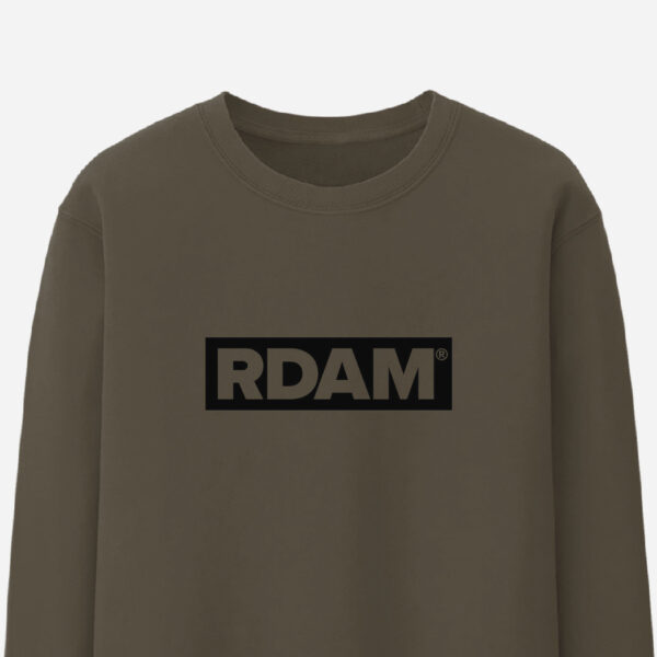 RDAM® | Outline Flock Zwart op Khaki Groen | Sweater