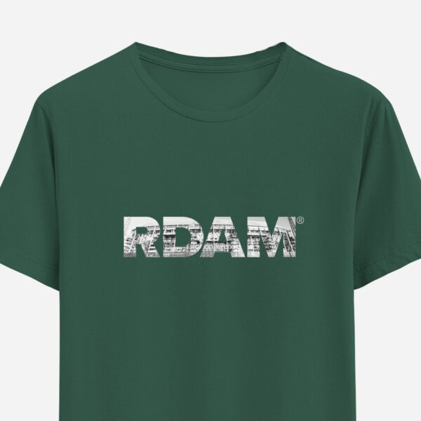 RDAM® | Feyenoord Kuip Wit op Bottle Green | T-Shirt