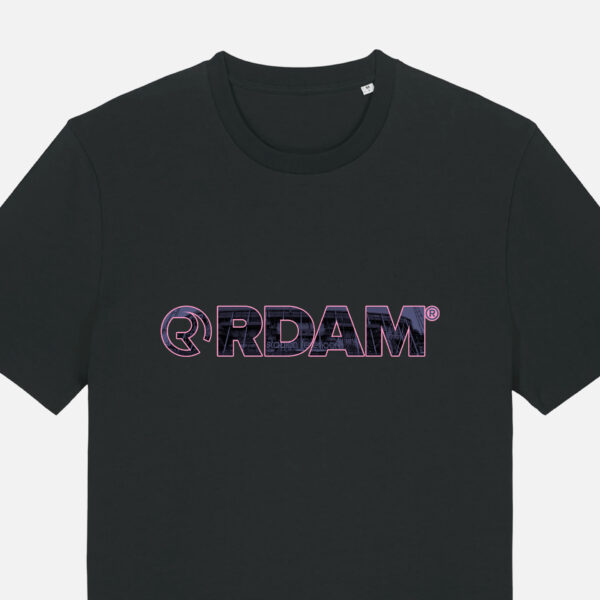 RDAM® | Feyenoord Kuip Paars-Roze op Zwart | T-Shirt