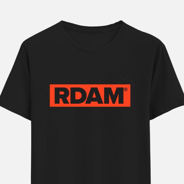 RDAM® | Flock Outline Neon Oranje op Zwart | Shirt