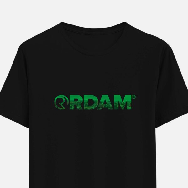 RDAM® | Rotterdam Skyline Groen op Zwart | T-Shirt