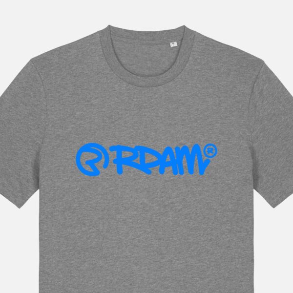 RDAM® | SW Editie Neon Blauw op Mid Heather Grey | T-Shirt