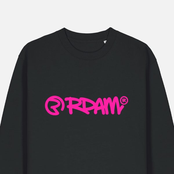 RDAM® | SW Essential Neon Roze op Zwart | Sweater