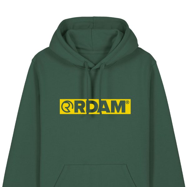 RDAM® | Outline Flock Geel op Bottle Green | Hoodie