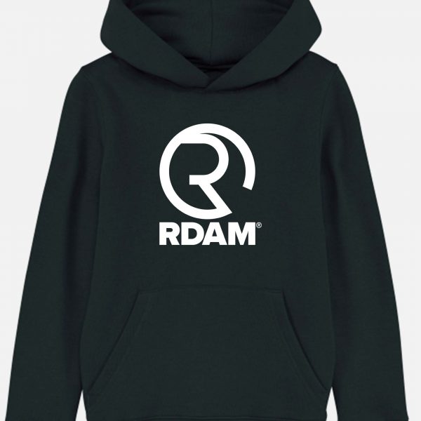 RDAM® | Iconic Wit op Zwart | Kinder Hoodie