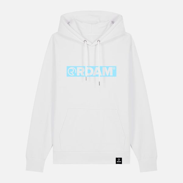 RDAM® | Outline Flock Ice Blue op Wit | Hoodie