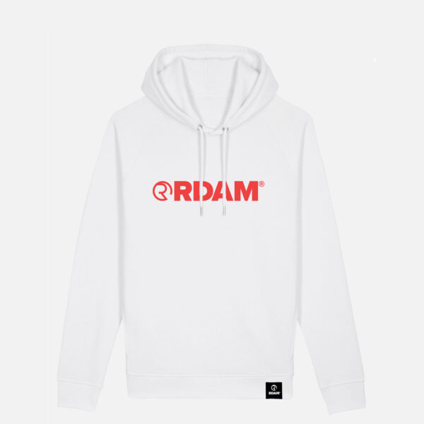RDAM® | Iconic Essential Rood op Wit | Hoodie