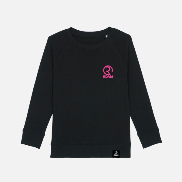 RDAM® | Classic Iconic Neon Roze op Zwart | Kinder Sweater