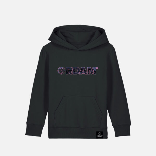 RDAM® | Feyenoord Kuip Paars-Roze op Zwart | Kinderhoodie
