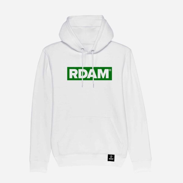 Outline Flock Groen | Hoodie Wit