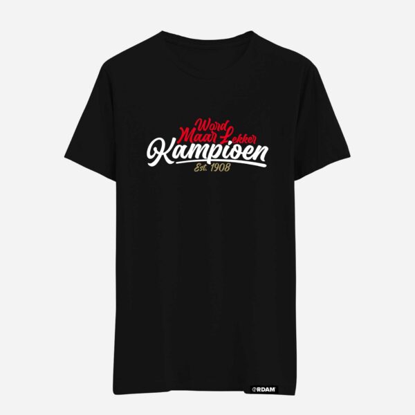 RDAM® | Feyenoord 'Word Maar Lekker Kampioen' op Zwart | T-shirt