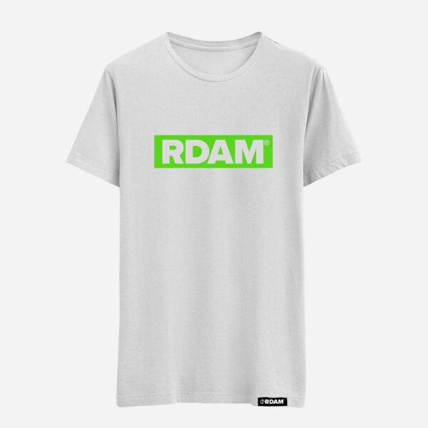 RDAM® | Flock Outline Neon Groen op Wit | Shirt