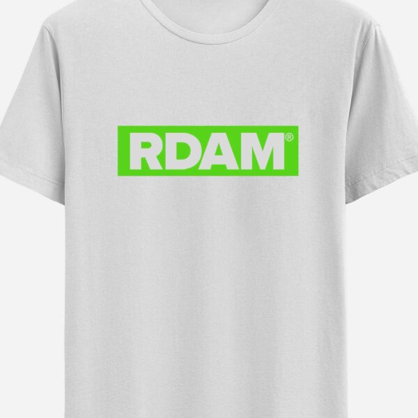 RDAM® | Flock Outline Neon Groen op Wit | Shirt