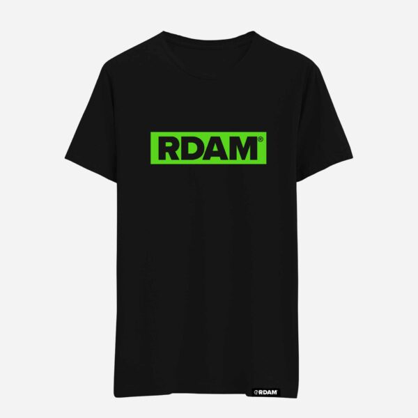 RDAM® | Flock Outline Neon Groen op Zwart | Shirt