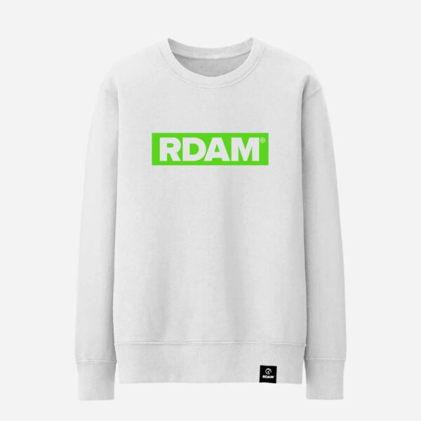 RDAM® | Outline Flock Neon Groen op Wit | Sweater