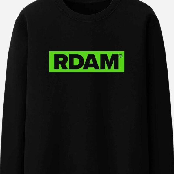 RDAM® | Outline Flock Neon Groen op Zwart | Sweater
